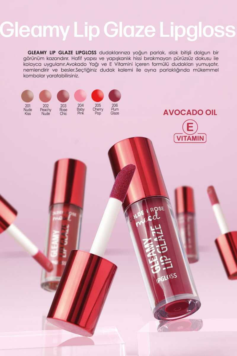 Miniatura: Mood Gleamy Lip Glaze Lipgloss- 201 Nude Kiss - gloss efecto vinilo