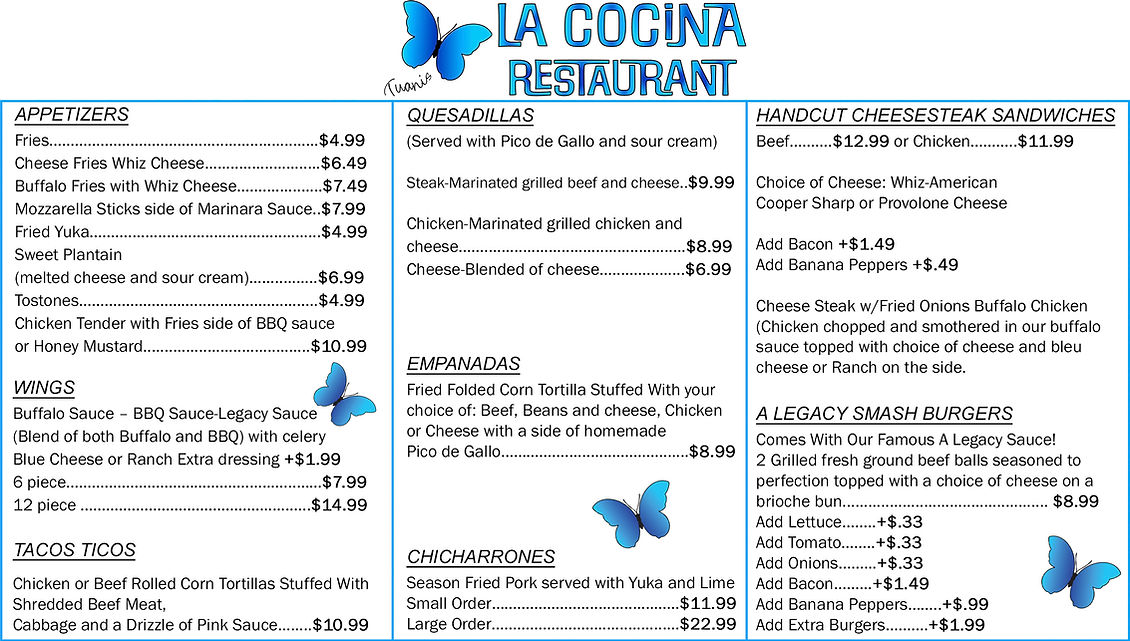 la cocina menu