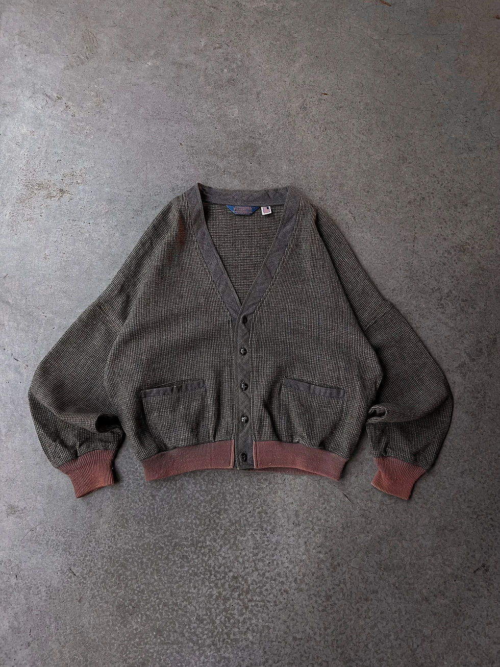 1970s 2-Tone Cardigan L