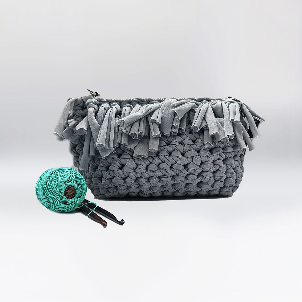 Blue Drape| T shirt Yarn Handbag