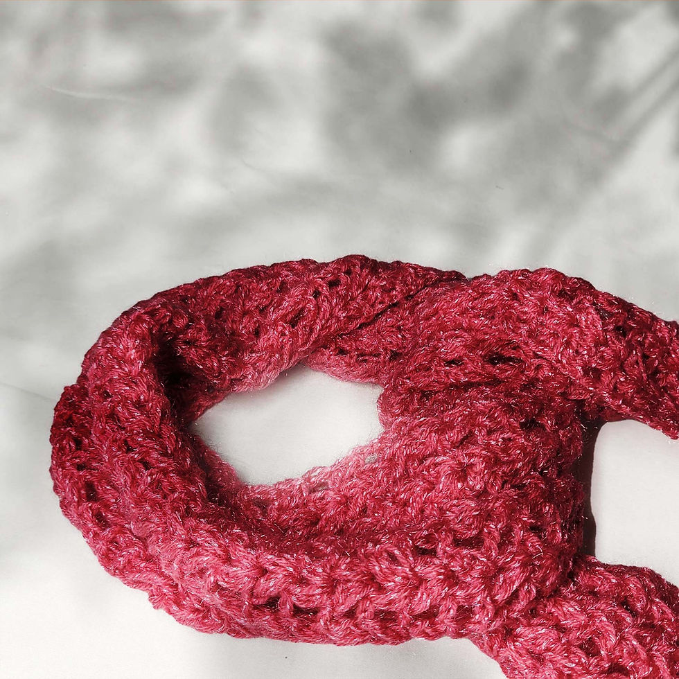 Thumbnail: Pink Crochet Wool Muffler