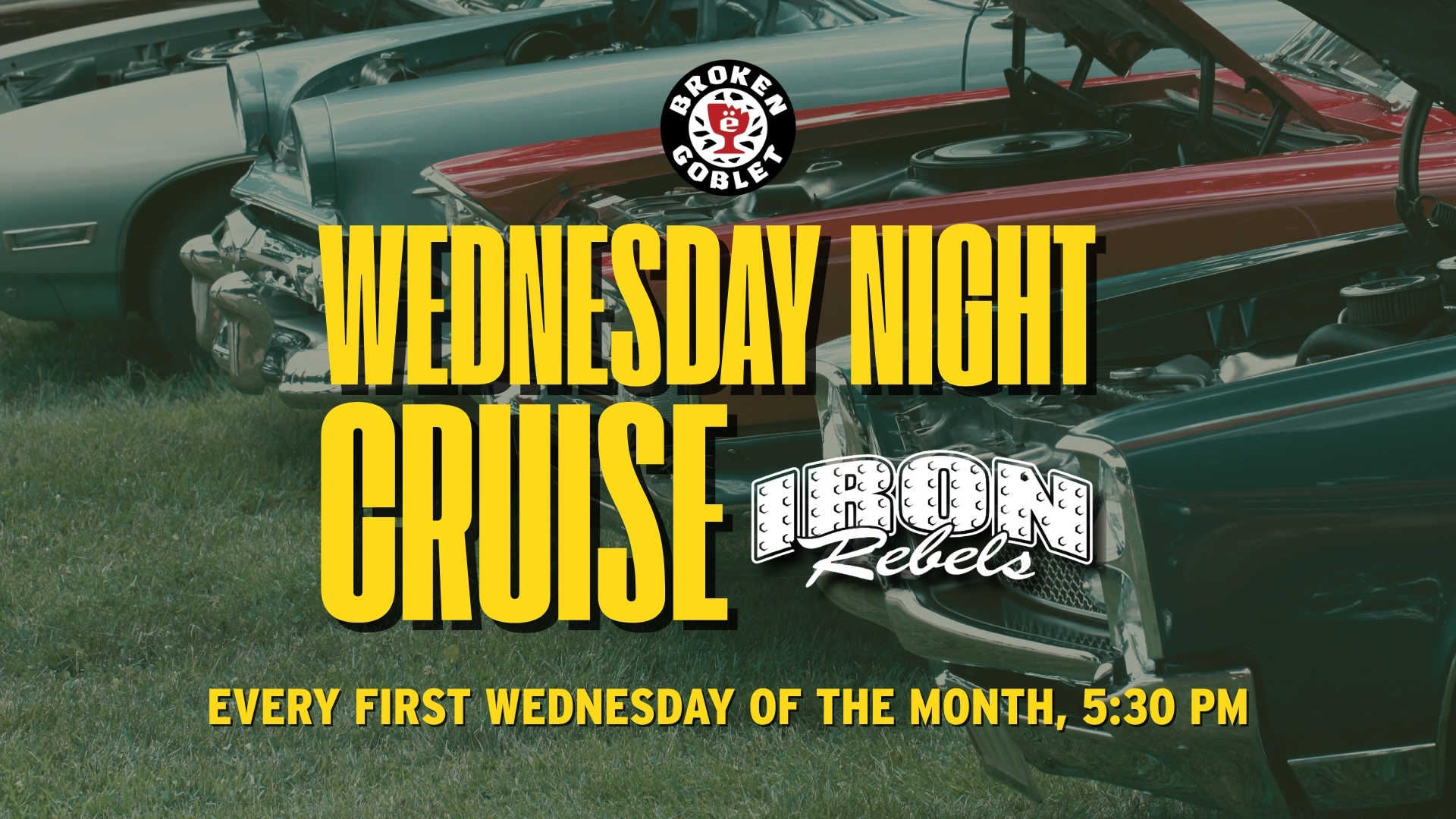 Wednesday Night Cruise with Iron Rebels Car Club at Broken Goblet Brewing in Philadelphia, PA