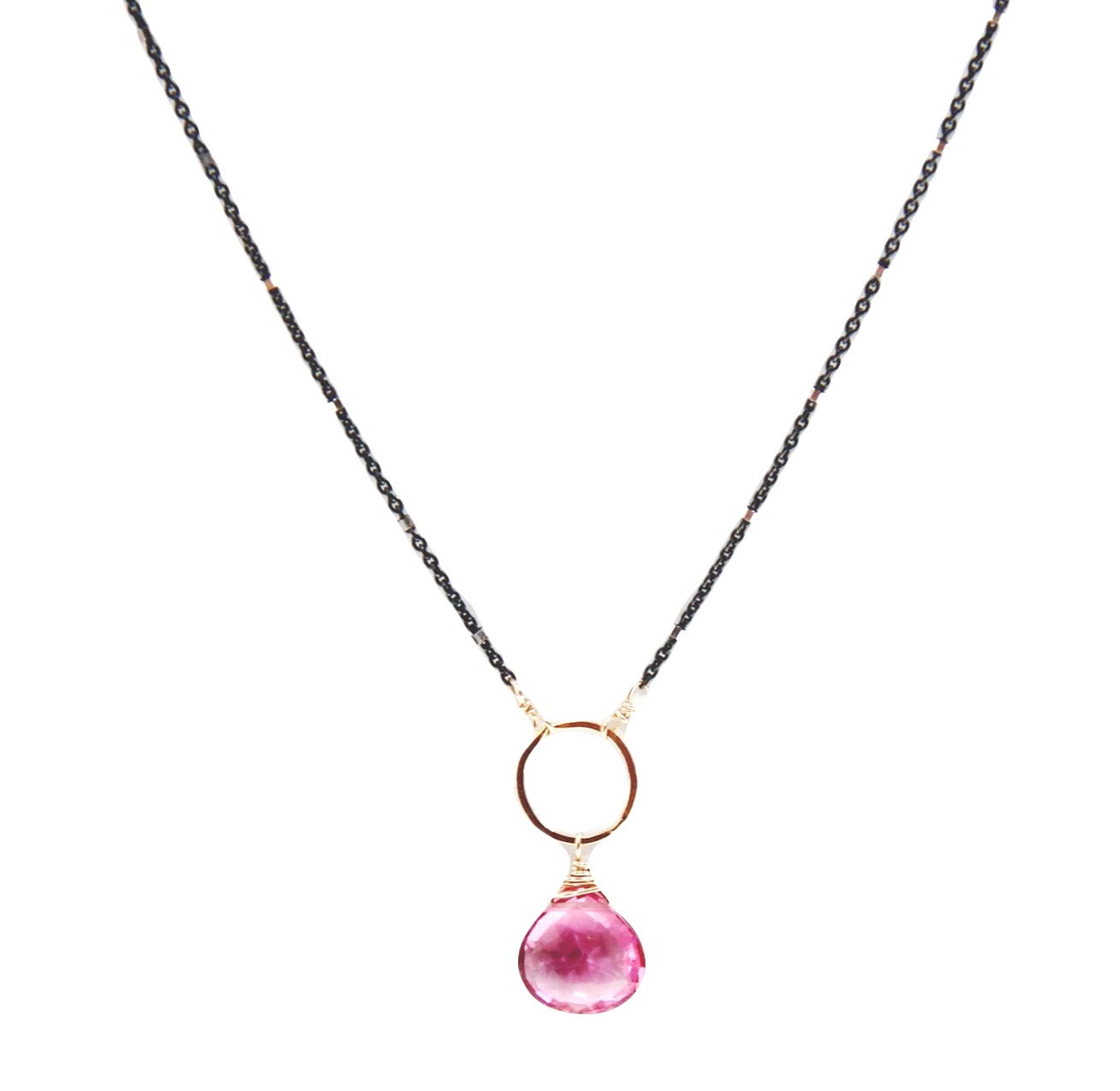 Pink Quartz on Two Tone Sterling