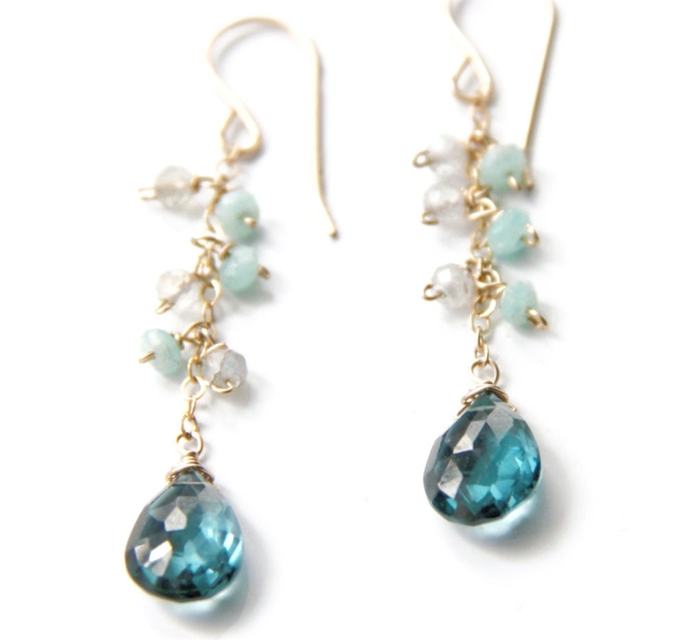 Amazonite, Labradorite and Indicolite Quartz