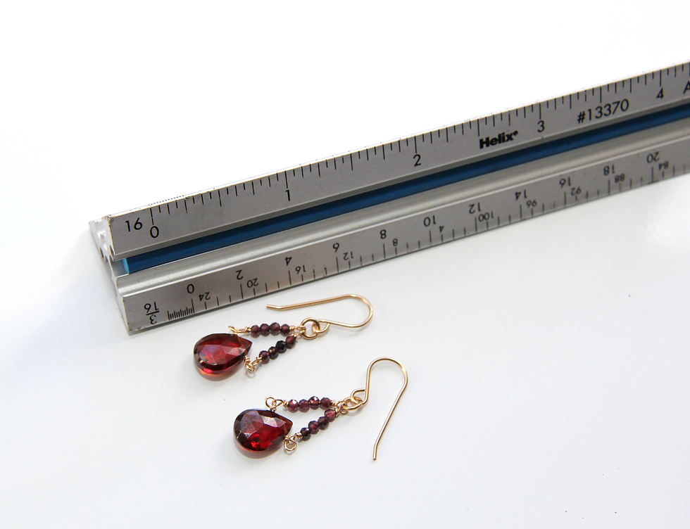 Thumbnail: Gold Garnet Earrings