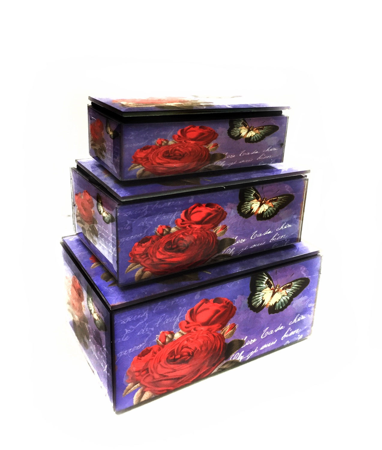 Набор шкатулок 6612 стекло (3 шт.)