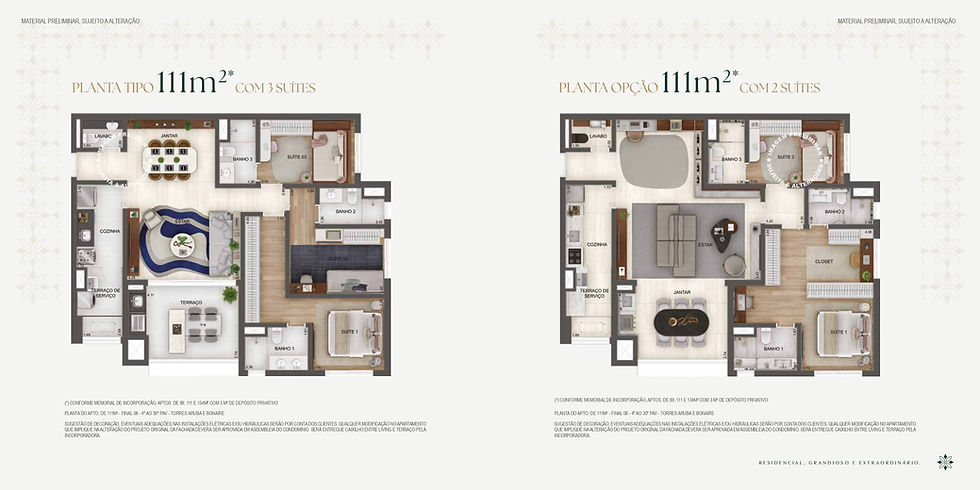 Gran Resort Reserva - 111m² - Planta Tipo e Ampliada