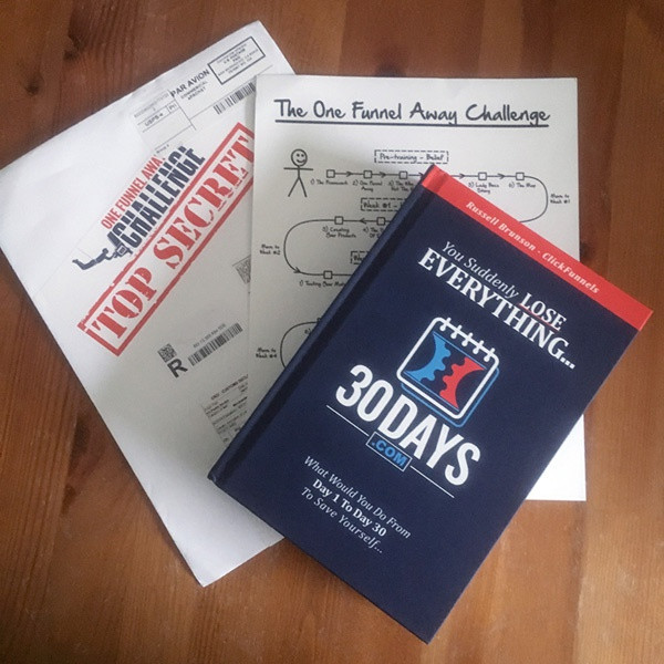 this image shows the one funnel away challenge hard cover book