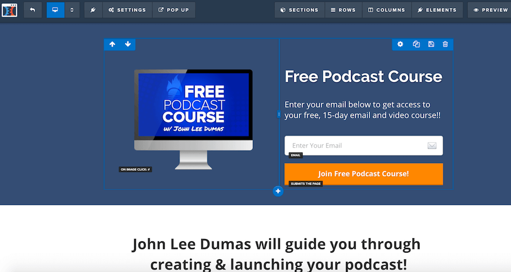 this image shows a landing page
