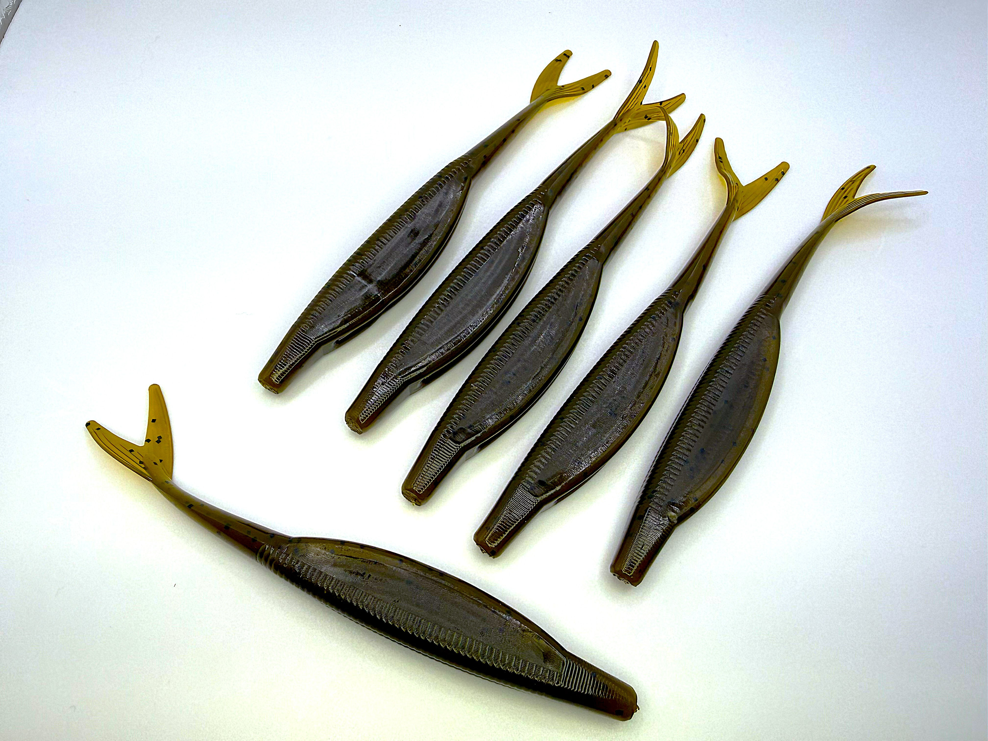 Green Pumpkin/ Black Flake 5" Jerk Shad