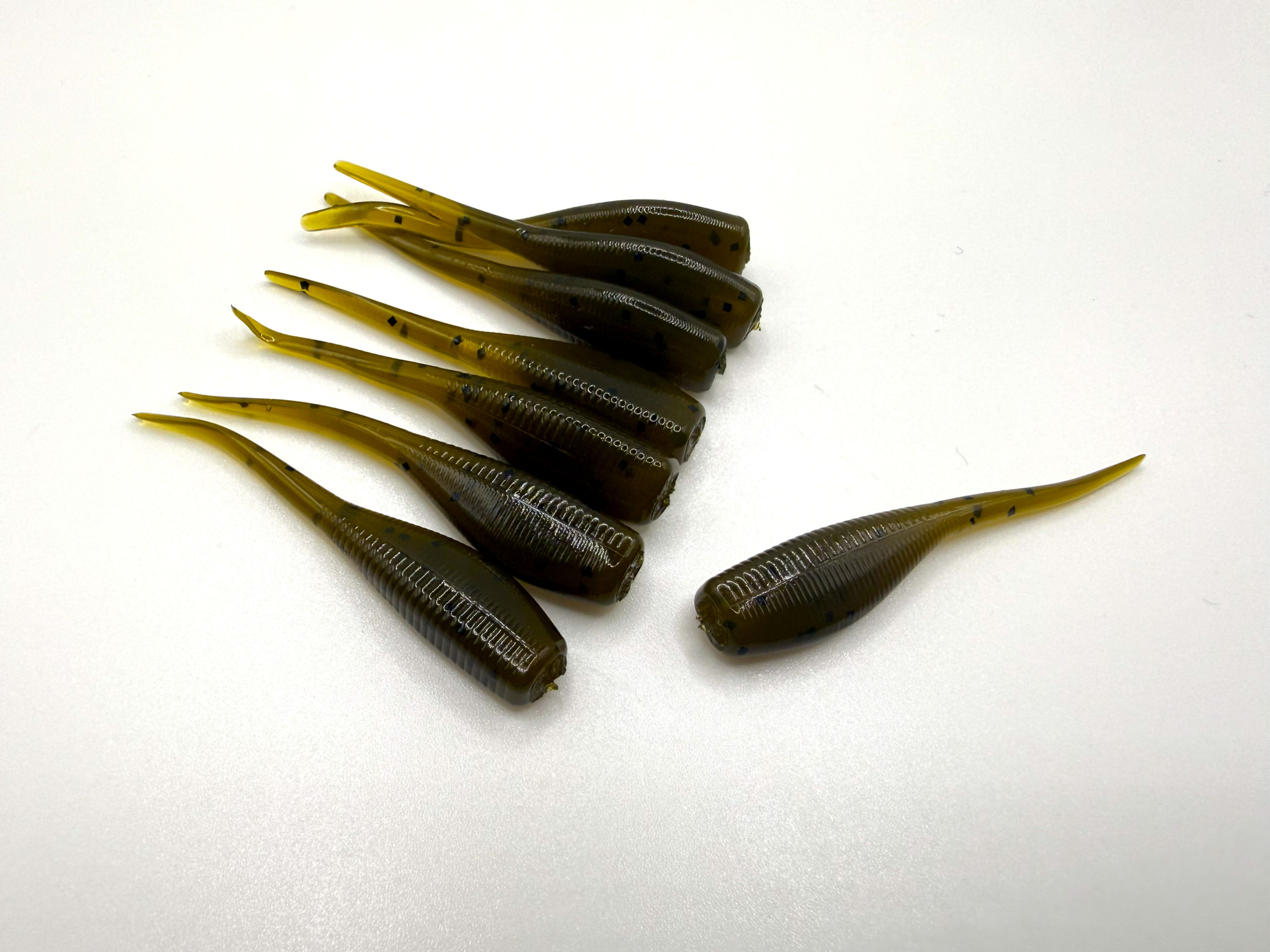 Green Pumpkin/ Black Flake 2" Crappie Slayer