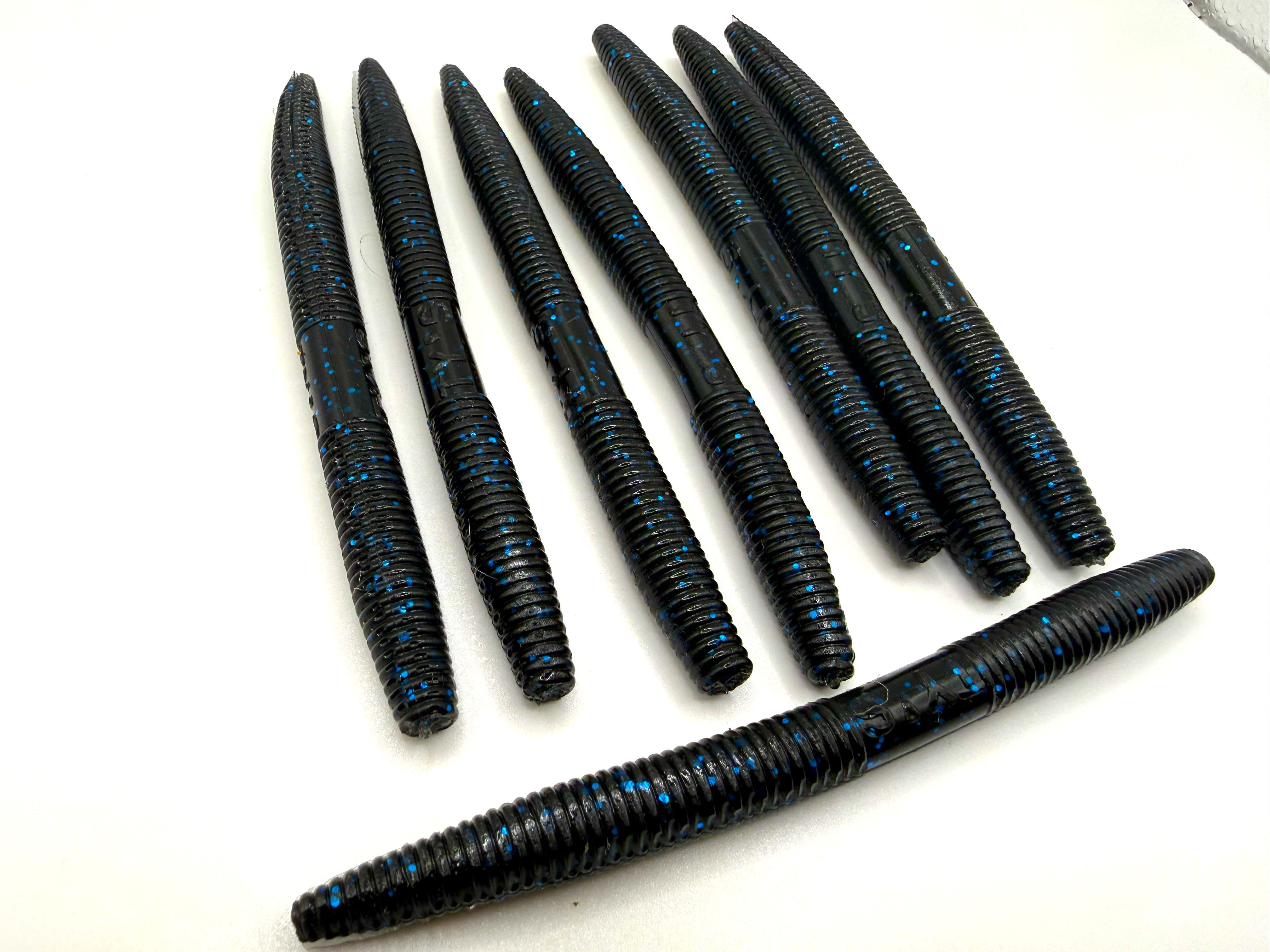 Black/ Blue Flake 5" Stick Worm