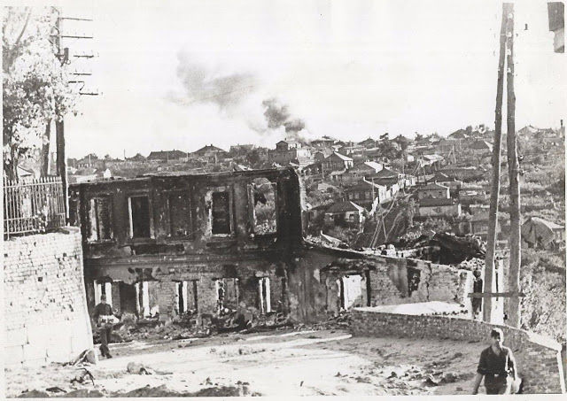 Official Nazi propaganda photo of Brückenkoff, Germany, taken by Heinrich Hoffmann. Details of the back of the photo below. Stuart Archive.