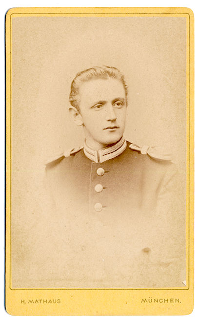 WWI German soldier with rank. Photo by H. Mathaus. Munich, Stuart Archive.