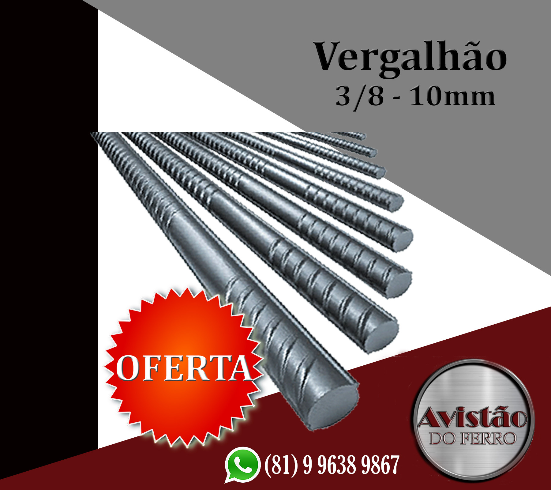VERGALHÃO CA 50 3/8 - 10MM
