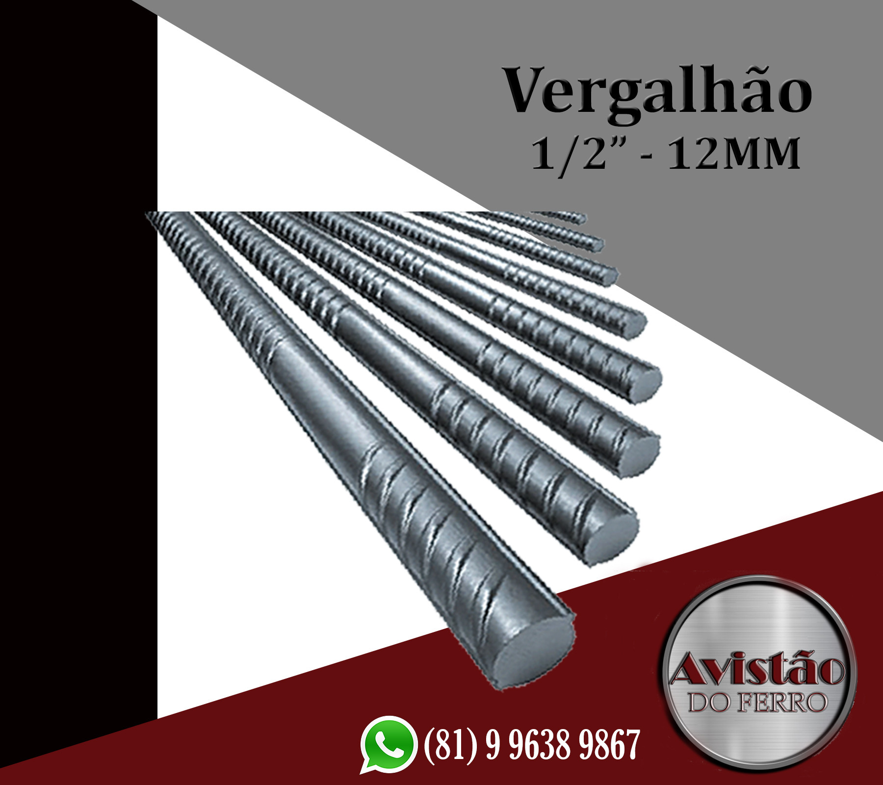 VERGALHÃO CA 50 1/2 - 12,5MM