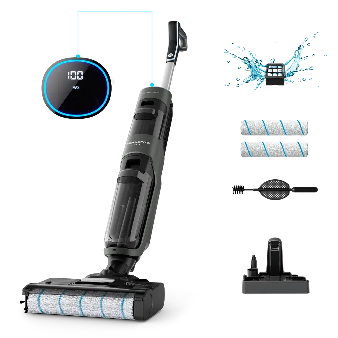 ASPIRADORA VERTICAL ROWENTA X-CLEAN 4 · ASPIRA Y FREGA · 200W