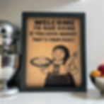 Funny Ukrainian kitchen wood-burned sign with a Baba illustration and welcome message, 8x10 framed décor.