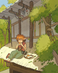 Riki enjoying fresh bread