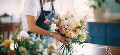 Young woman making pastel bouquet.jpeg