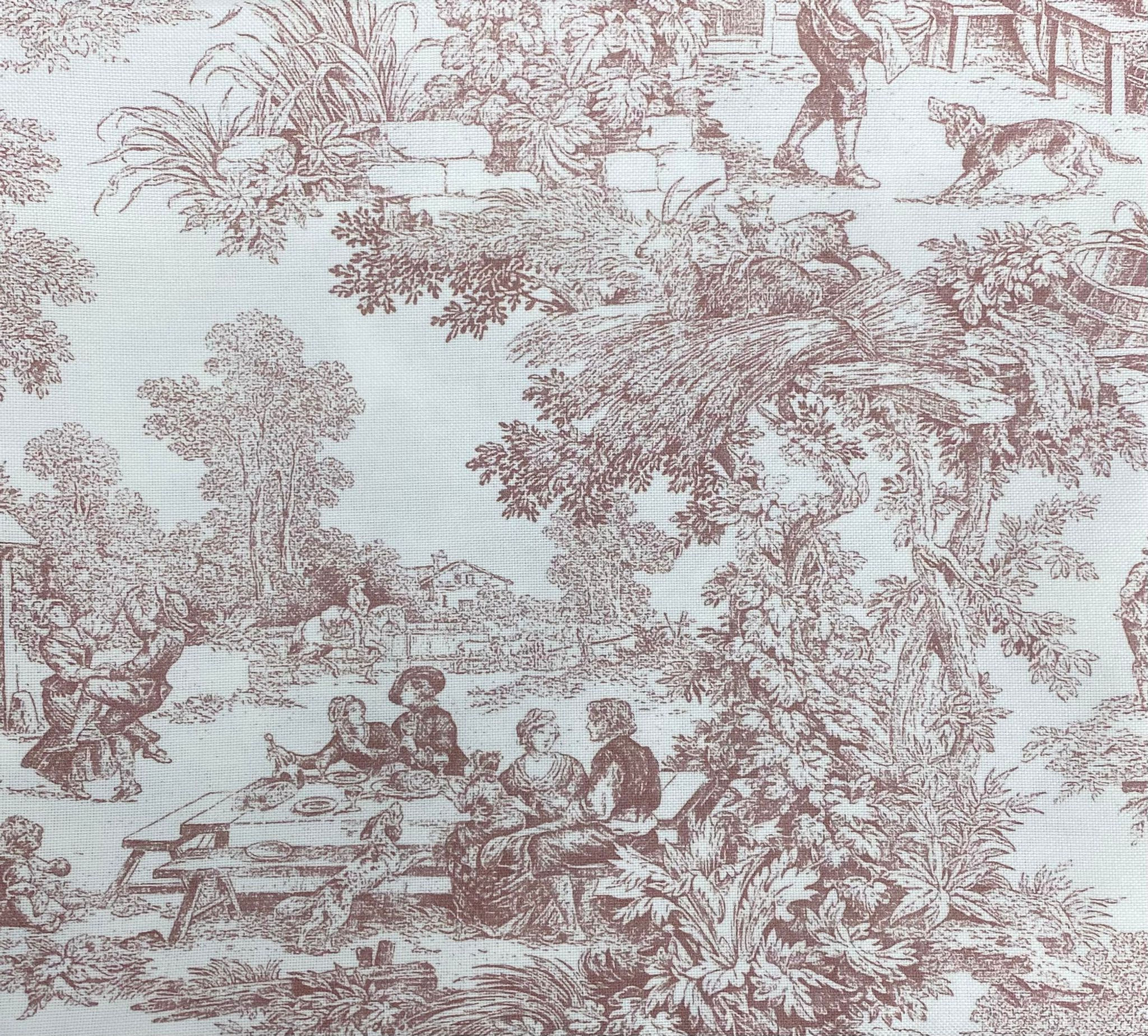 Mantel Toile de Jouy Abelina Rosa (1.15m x 1.35m)