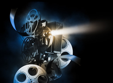 Cinema background with movie projector a