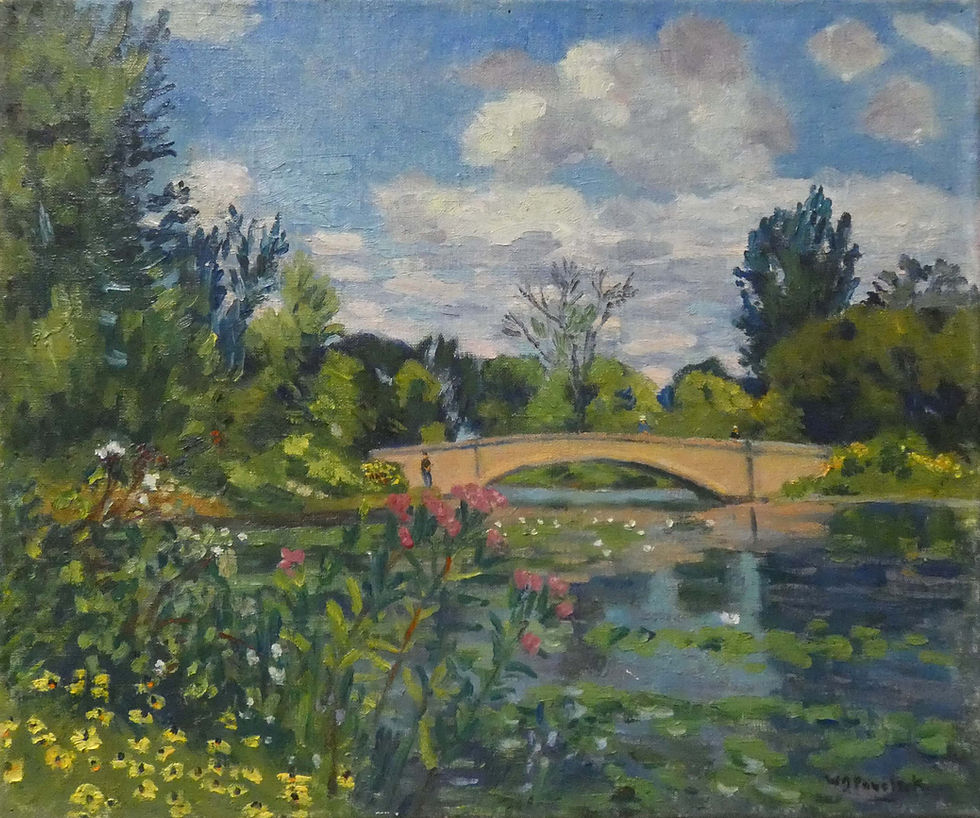 Flowers and Madison Bridge 14x17