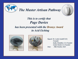 Congratulations Page Davies, MAP Award Recipient in Acid Etched.