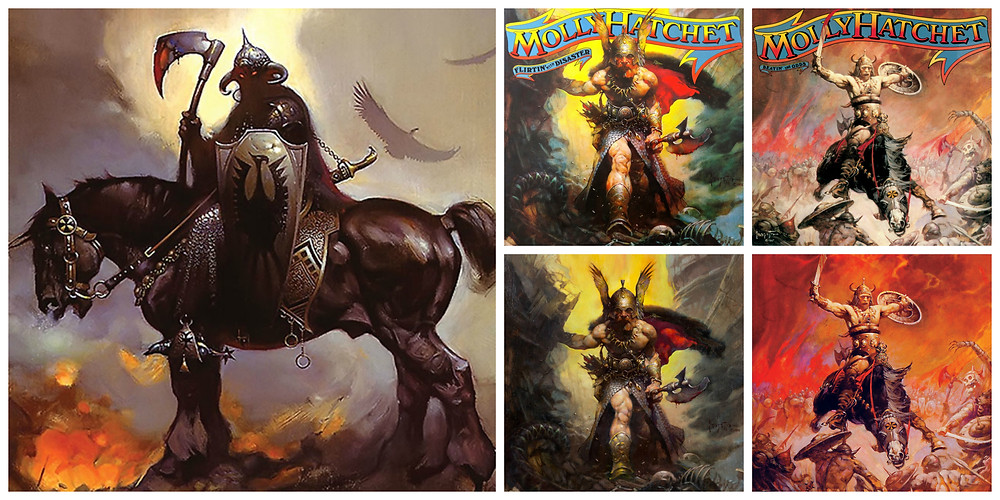 Molly Hatchet - Flirtin' with Disaster (Epic, 1979) and Beatin' the Odds (Epic, 1980). Cover art by Frank Frazetta.