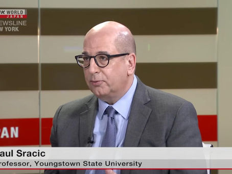 NHK Wolrdに出演し、次期トランプ政権についての見通しを述べるPaul Sracic（ポール・スラシック氏（ヤングスタウン州立大学教授）
