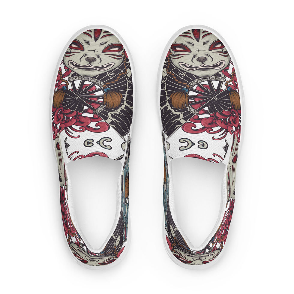 Thumbnail: Kitsune Men’s slip-on canvas shoes