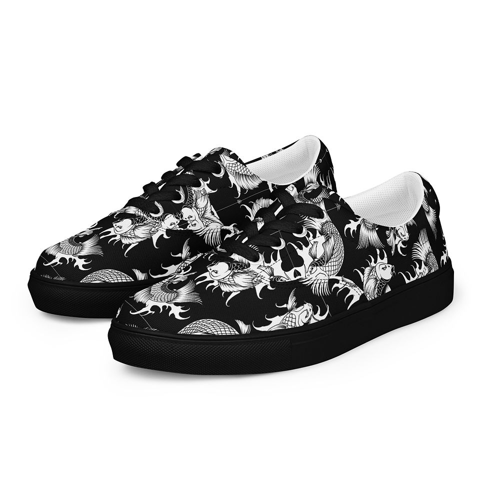 Thumbnail: Angry Koi Men’s lace-up canvas shoes
