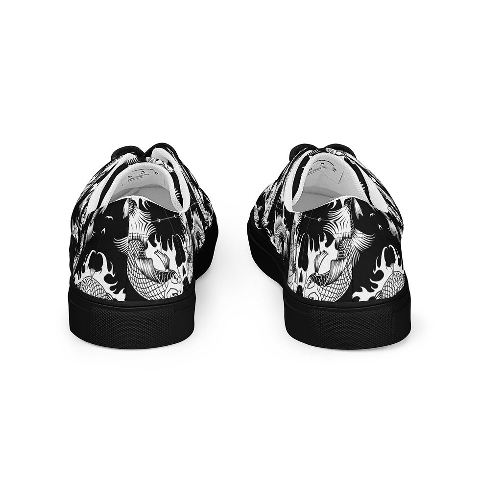 Thumbnail: Angry Koi Men’s lace-up canvas shoes