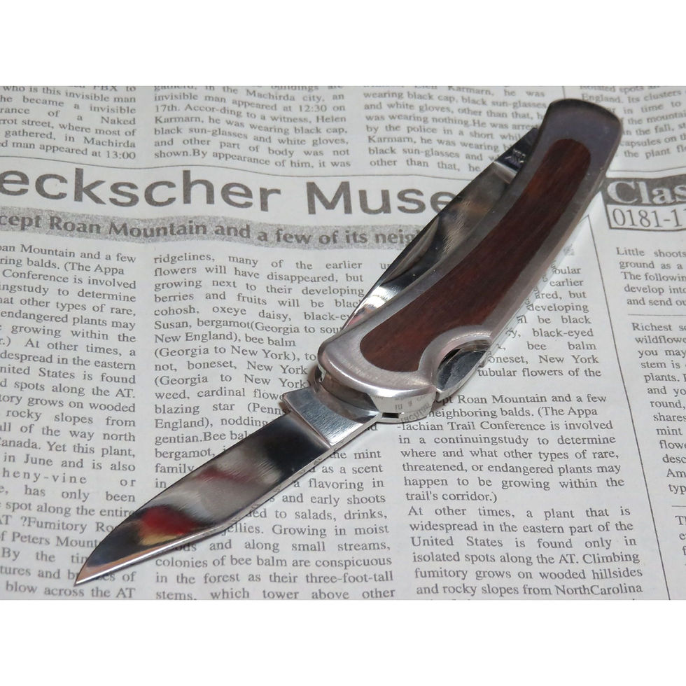 サムネイル： KERSHAW(関市モキナイフ製)カヌーナイフ@2丁だし,紫檀パネルのインレイ