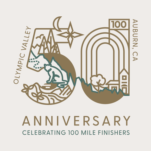 Poster/Merch/Apparel Design for 50th Anniversary For 100 Mile Finishers in Auburn CA - Olympic Valley to Auburn CA
