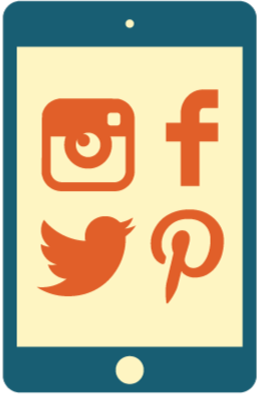 Krista Cavender Branding and Design Tablet with Social Logos Icon