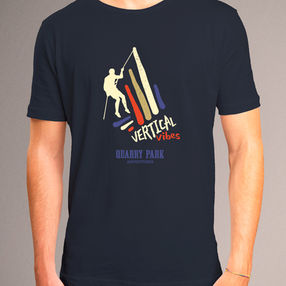 Merchandise logo concept and design for a local climbing adventure park created by brand specialist Krista Cavender