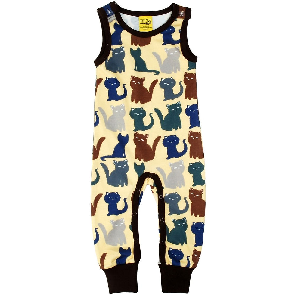 Duns Cats Dungarees - Lemon