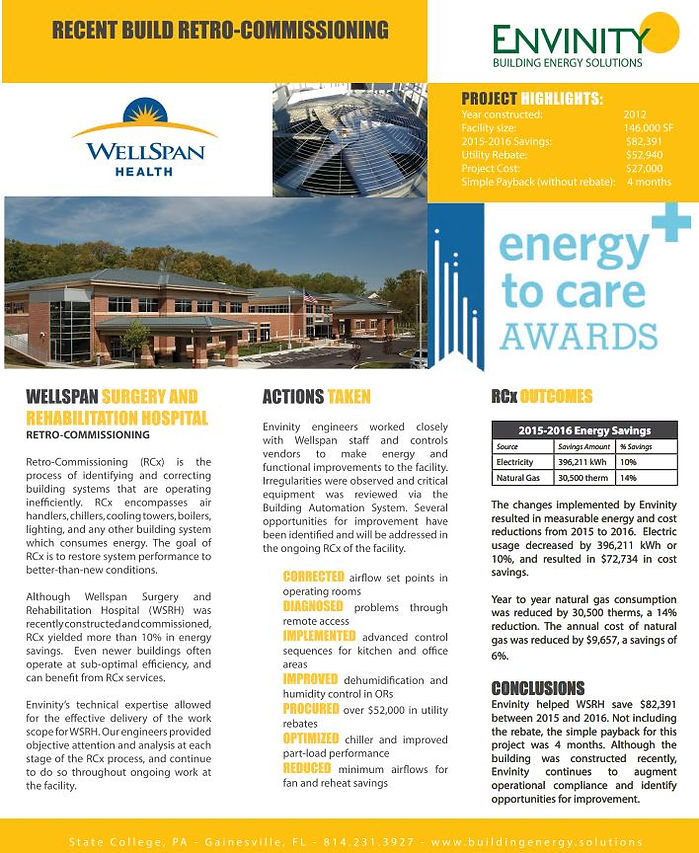 New construction Retro-commissioning; hospital; energy efficiency