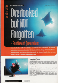 Award winning underwater photographer and children’s book Author, Troy Mayne from Oceanic Imagery in his Dive Column, Dive Magazines, and Magazine covers.