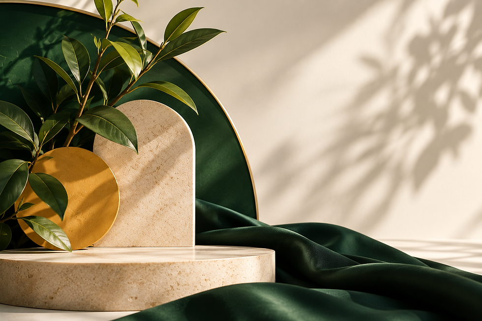 Elegant Green Arch Still Life.png