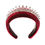 Thumbnail: Garnet Red Velvet Rhinestone-embellished Tiara Headband
