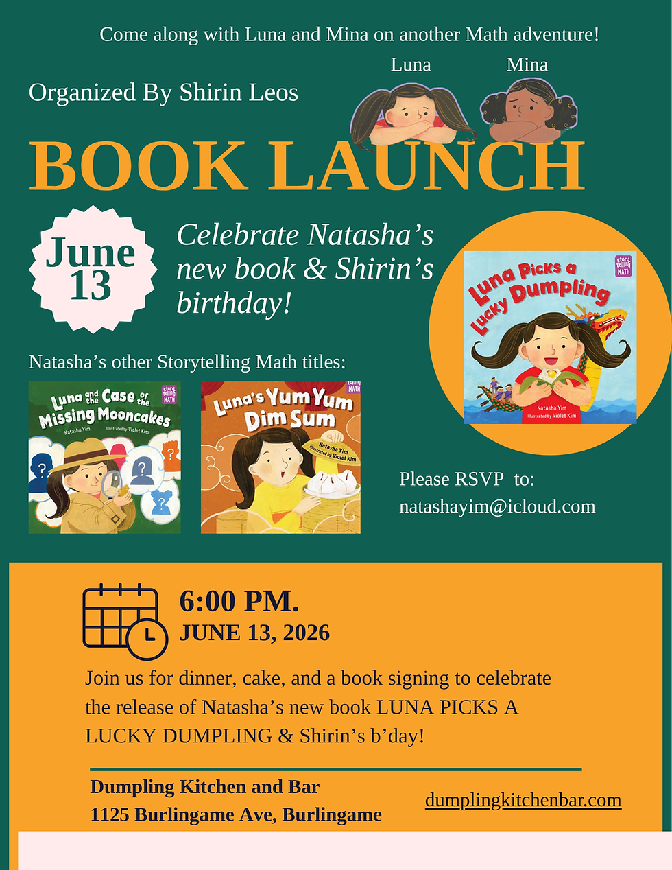 Book Launch - Luna Picks a Lucky Dumpling, Burlingame, CA.