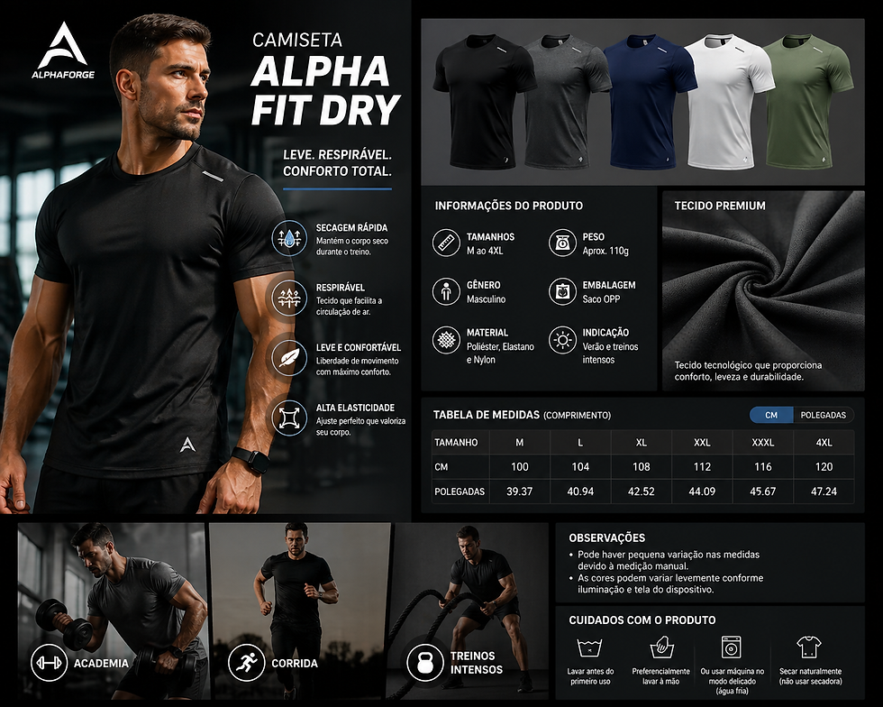 Thumbnail: Camiseta Alpha Fit Dry – Performance e Conforto
