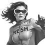 make a women superhero 70's vibe flying with the word MESH on the suit_edited_edited.png