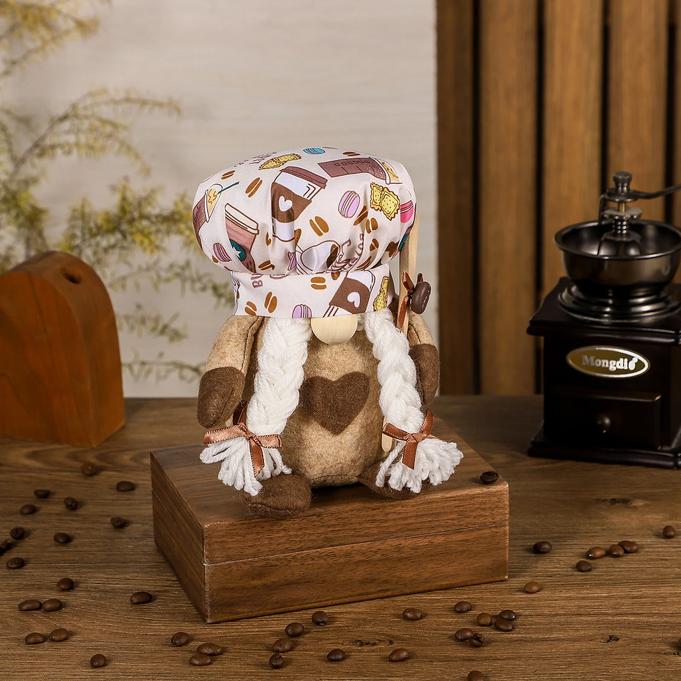 Thumbnail: A brown plush gnome