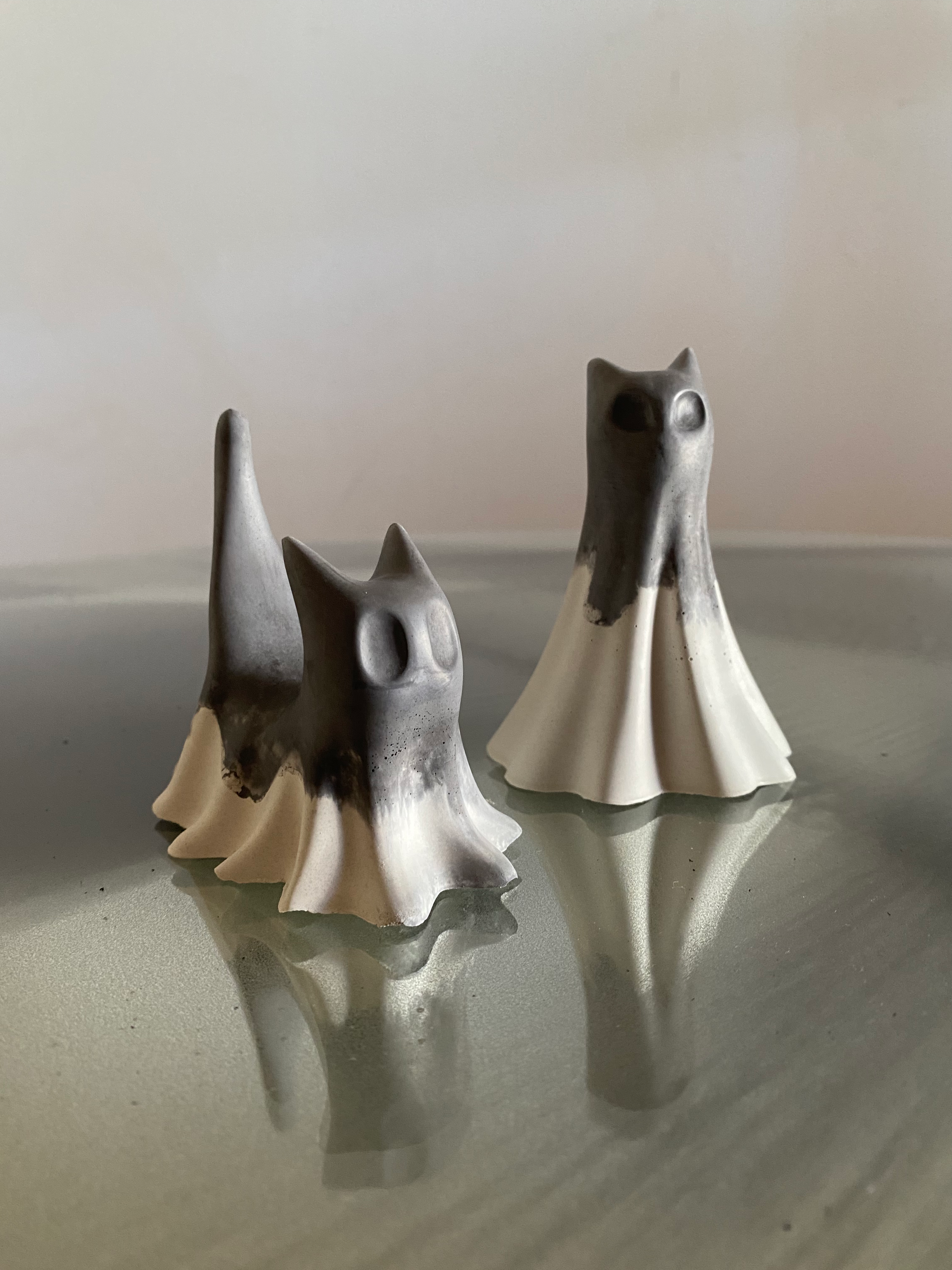 Concrete Ghost Cat (with fancy tail)