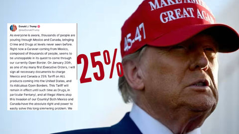 Donald Trump annonce des tarifs douaniers de 25 % sur tous les produits en provenance du Canada et d