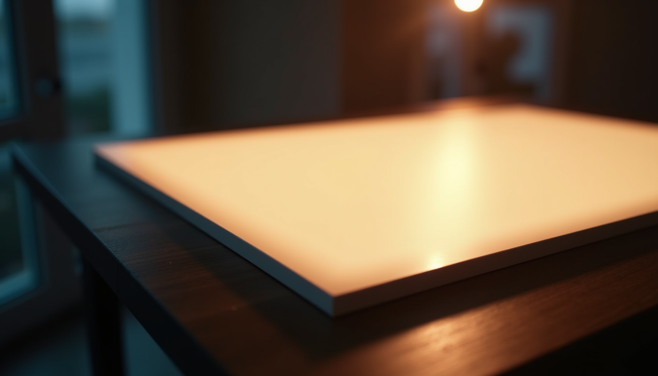 Close-up view of LED panel light for video production