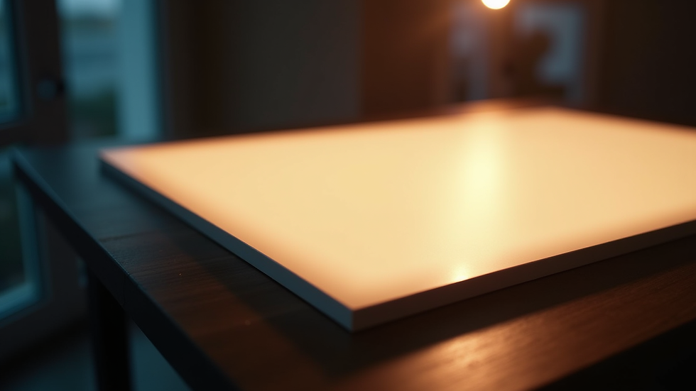 Close-up view of LED panel light for video production